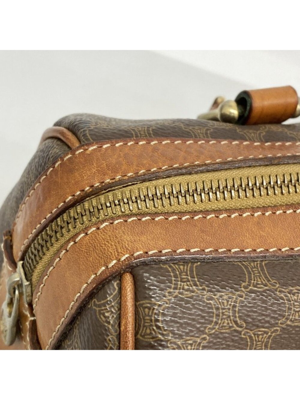 Celine Handbag Macadam Brown Gold - Picture 9 of 10